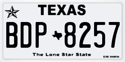 TX license plate BDP8257