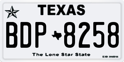TX license plate BDP8258