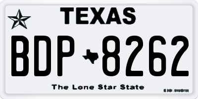TX license plate BDP8262