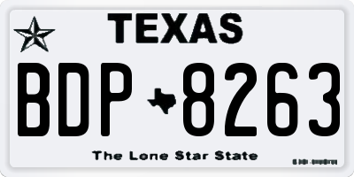 TX license plate BDP8263
