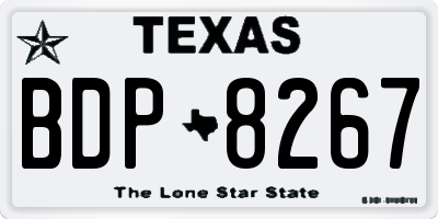 TX license plate BDP8267