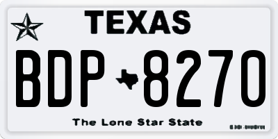 TX license plate BDP8270