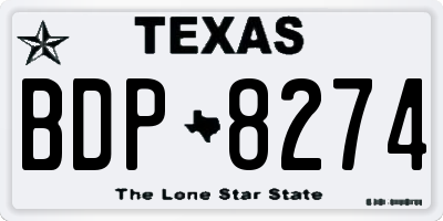 TX license plate BDP8274