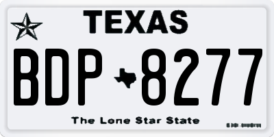 TX license plate BDP8277