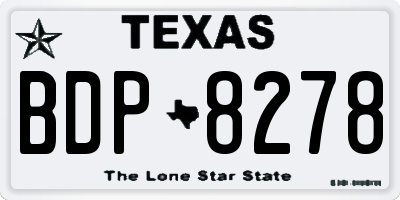 TX license plate BDP8278