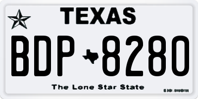 TX license plate BDP8280