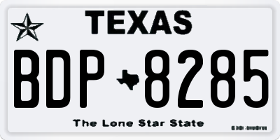 TX license plate BDP8285