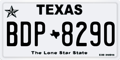 TX license plate BDP8290