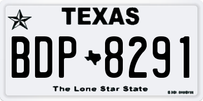 TX license plate BDP8291