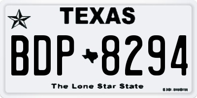 TX license plate BDP8294