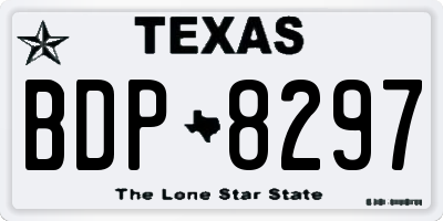TX license plate BDP8297