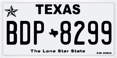 TX license plate BDP8299