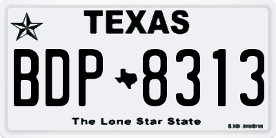 TX license plate BDP8313