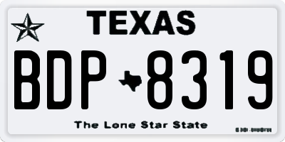 TX license plate BDP8319