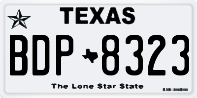 TX license plate BDP8323