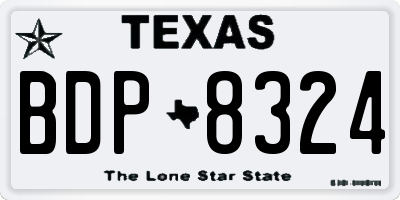 TX license plate BDP8324