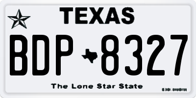 TX license plate BDP8327