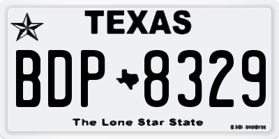 TX license plate BDP8329