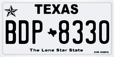 TX license plate BDP8330