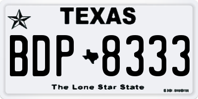 TX license plate BDP8333