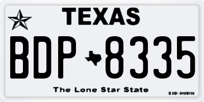 TX license plate BDP8335