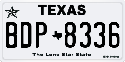 TX license plate BDP8336