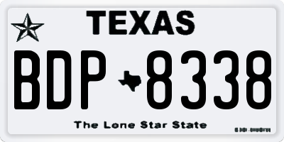 TX license plate BDP8338