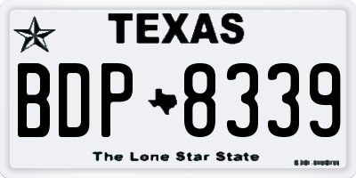 TX license plate BDP8339