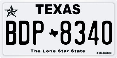 TX license plate BDP8340