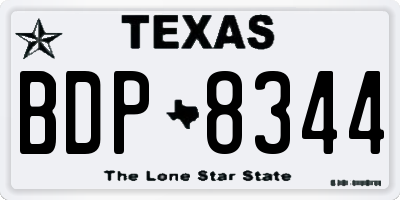 TX license plate BDP8344
