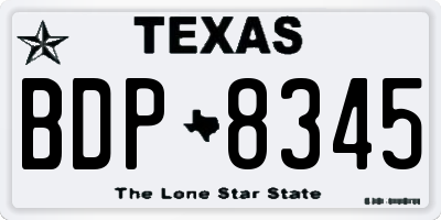 TX license plate BDP8345