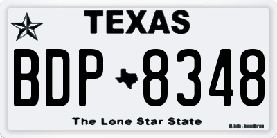 TX license plate BDP8348