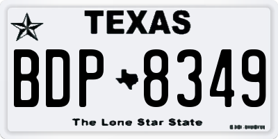 TX license plate BDP8349