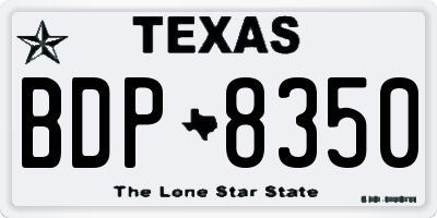 TX license plate BDP8350