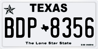 TX license plate BDP8356