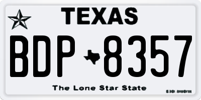 TX license plate BDP8357