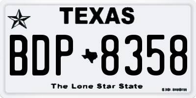 TX license plate BDP8358