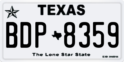 TX license plate BDP8359