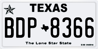 TX license plate BDP8366