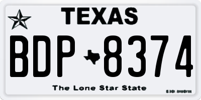 TX license plate BDP8374