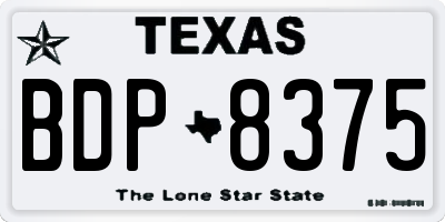 TX license plate BDP8375