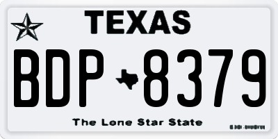 TX license plate BDP8379