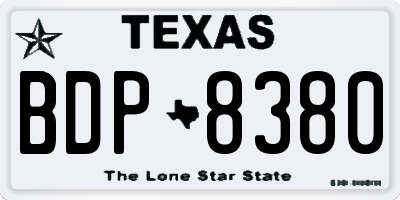 TX license plate BDP8380