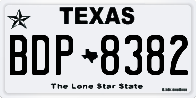 TX license plate BDP8382