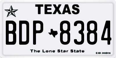 TX license plate BDP8384