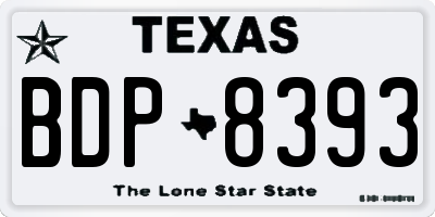 TX license plate BDP8393