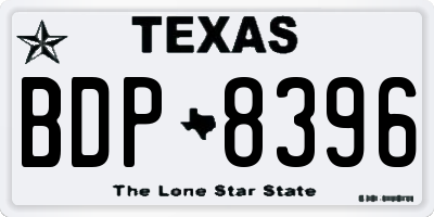 TX license plate BDP8396