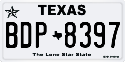 TX license plate BDP8397