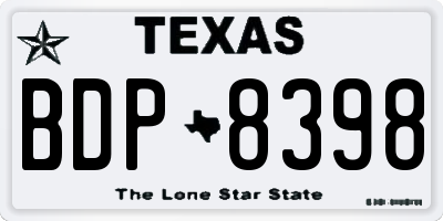 TX license plate BDP8398