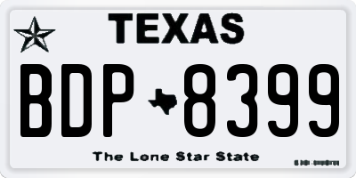 TX license plate BDP8399